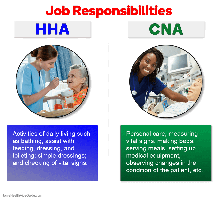 cna and hha responsibilities