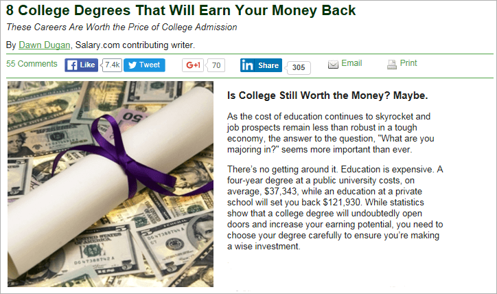 earn more with college degree
