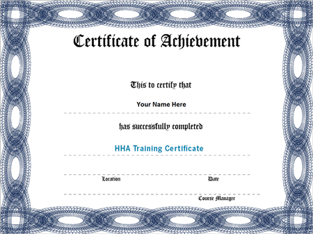 HHA Training Certificate